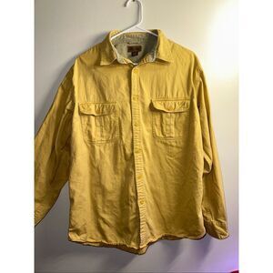 Faded Glory Men’s Long-Sleeve Button-Down Shirt – Size Large – Mustard Yellow –